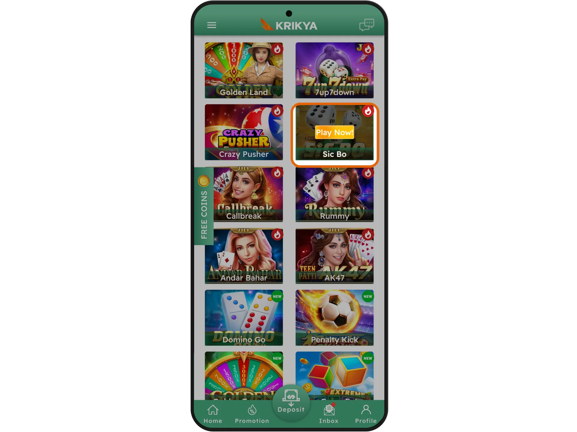 Start playing for real money on Krikya now.