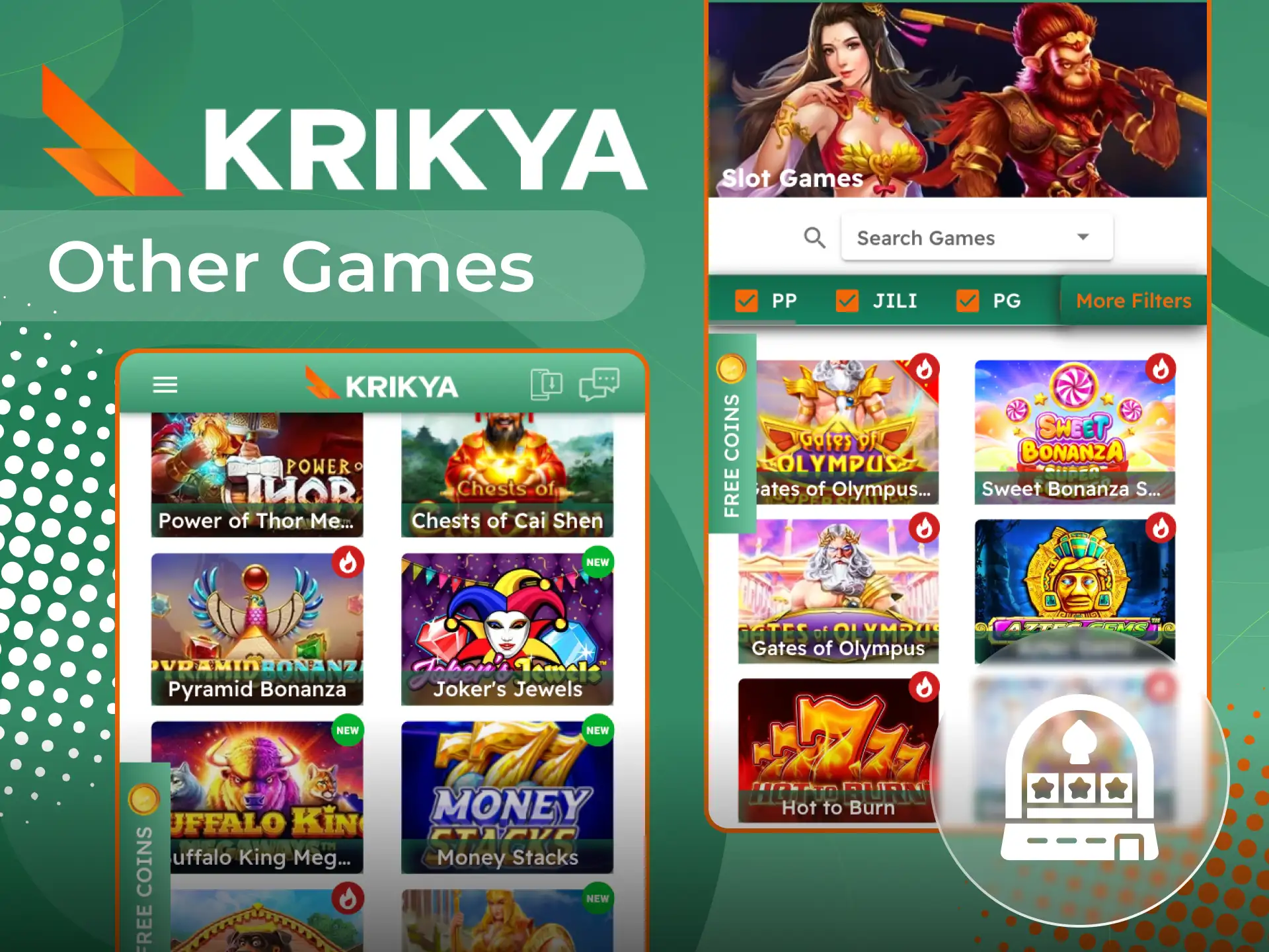 Krikya online casino offers players a wide selection of slots.