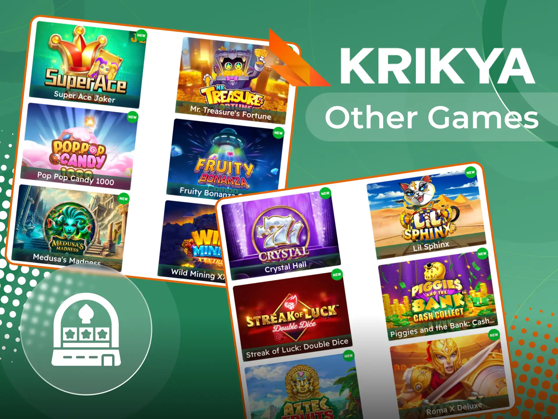At Krikya online casino you'll find a wide selection of slot games.